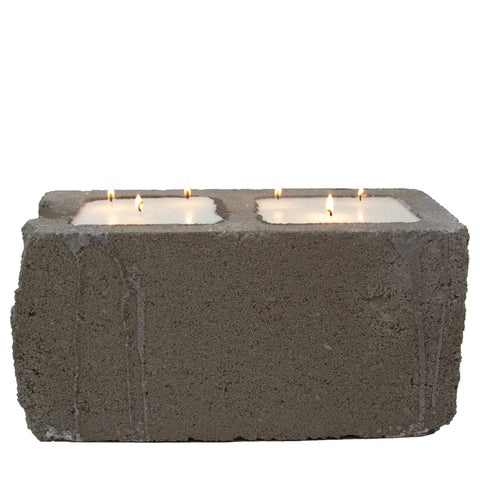 Full Size Cinder Block Fire Place Candle